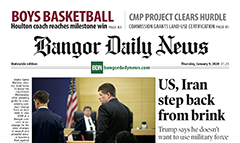 Bangor Daily News newspaper front page