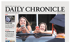 Daily Chronicle-Dekalb County newspaper front page