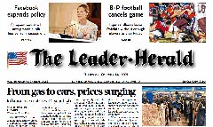 Gloversville Leader-Herald newspaper front page