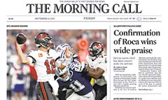 Morning Call of Pennsylvania newspaper front page