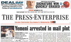 The Press-Enterprise newspaper front page