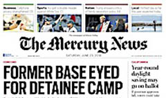 San Jose-San Mateo Mercury News newspaper front page