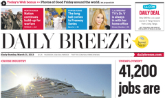 Torrance Daily Breeze newspaper front page